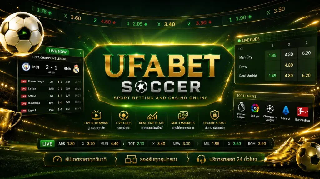 แบนเนอร์เว็บแทงบอลพรีเมียมรวมราคาน้ำและสตรีมในที่เดียว